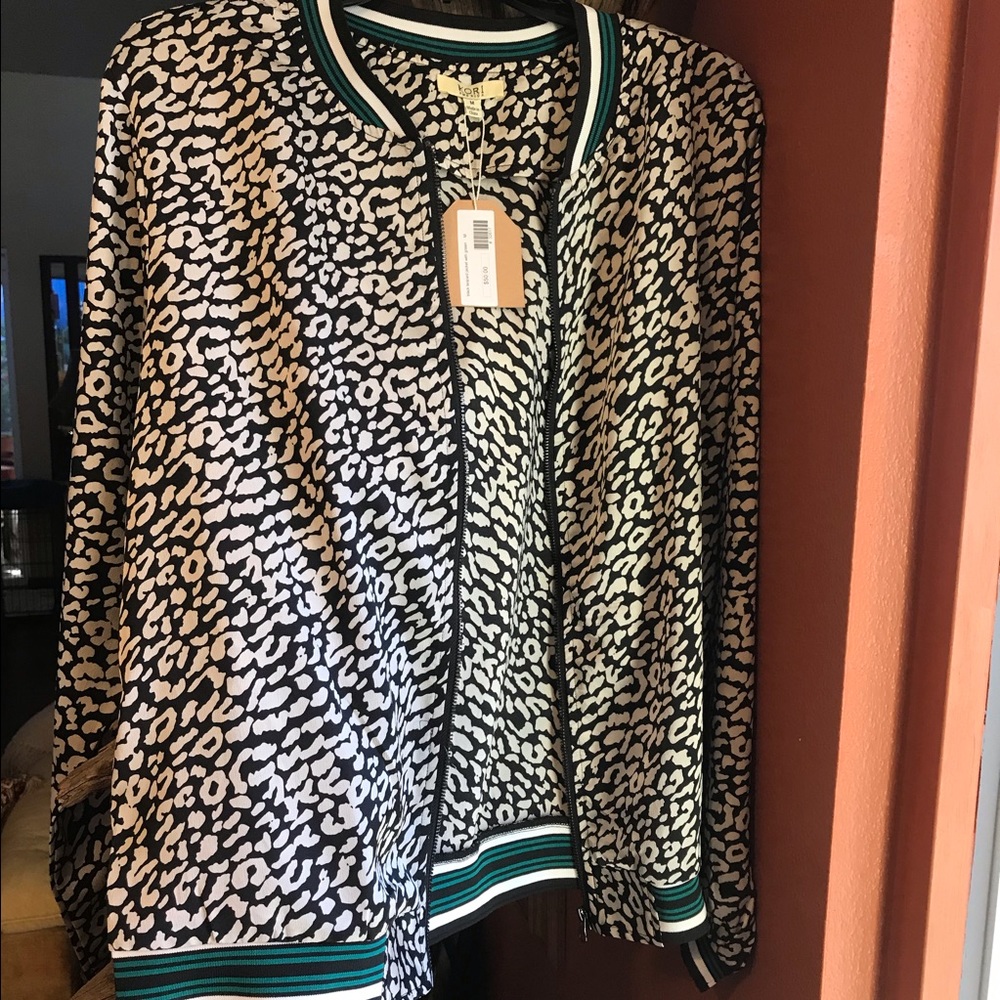 Kori animal print zipped jacket lightweight Medium